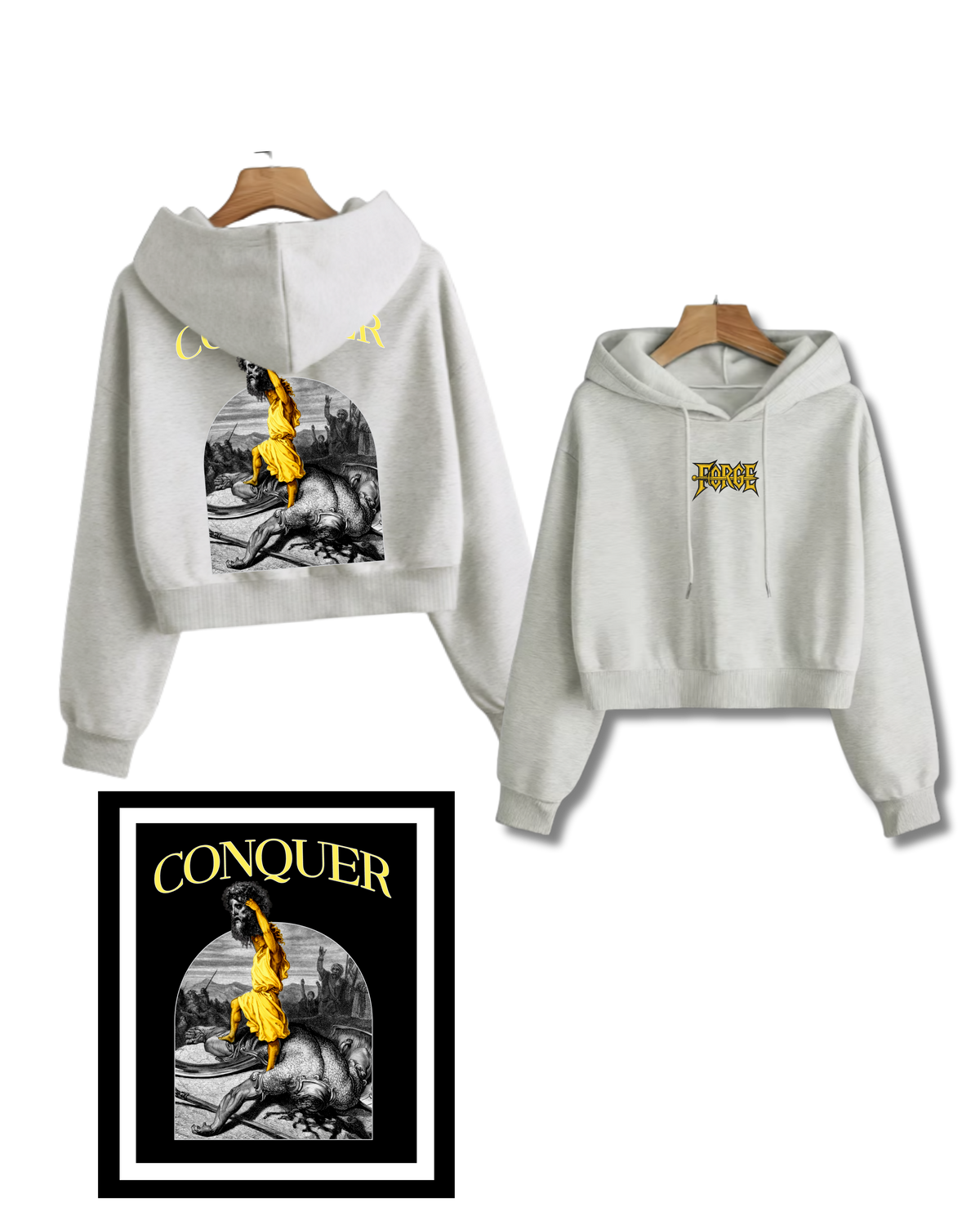 Conquer Cropped Hoodie