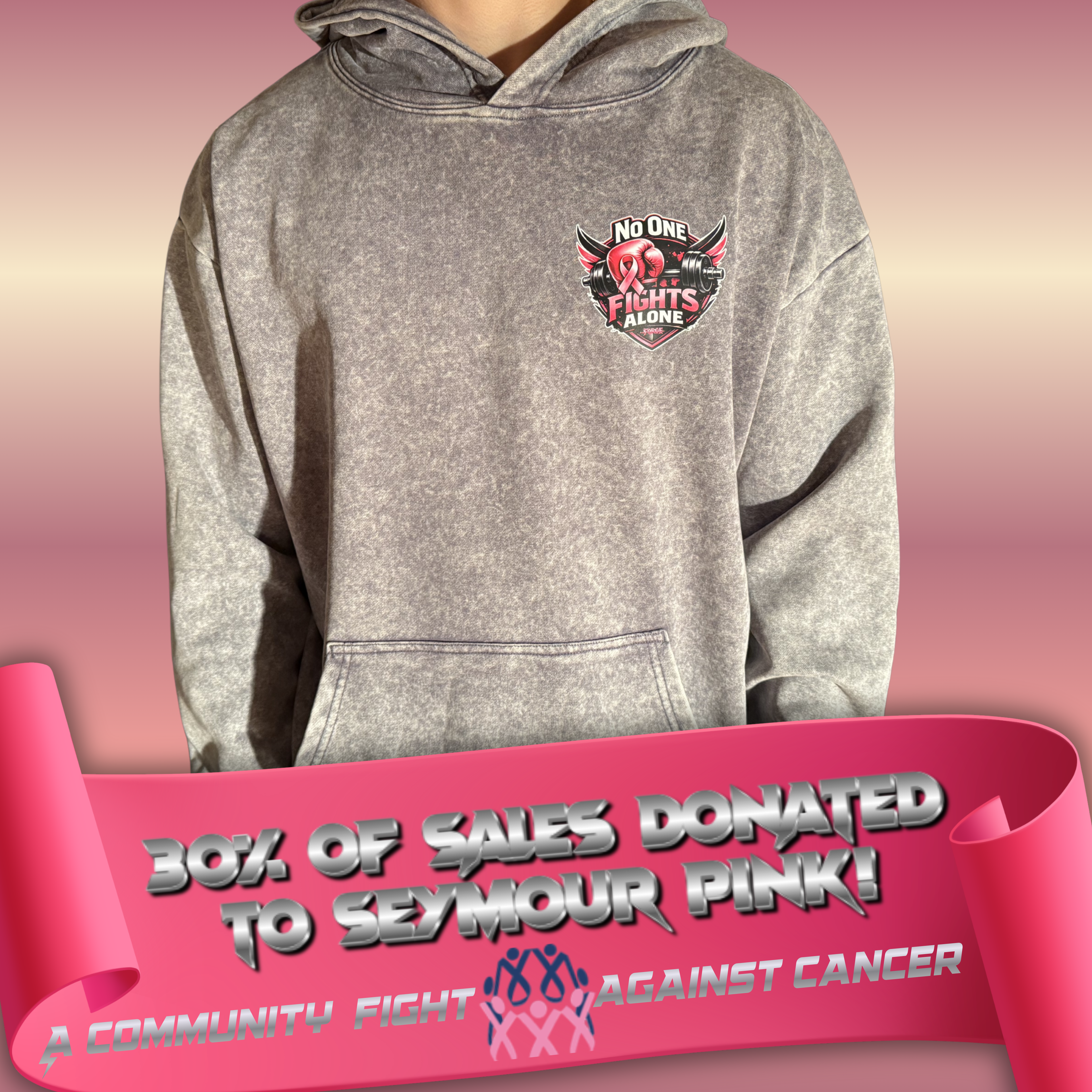 Fighting Breast Cancer oversized Hoodies