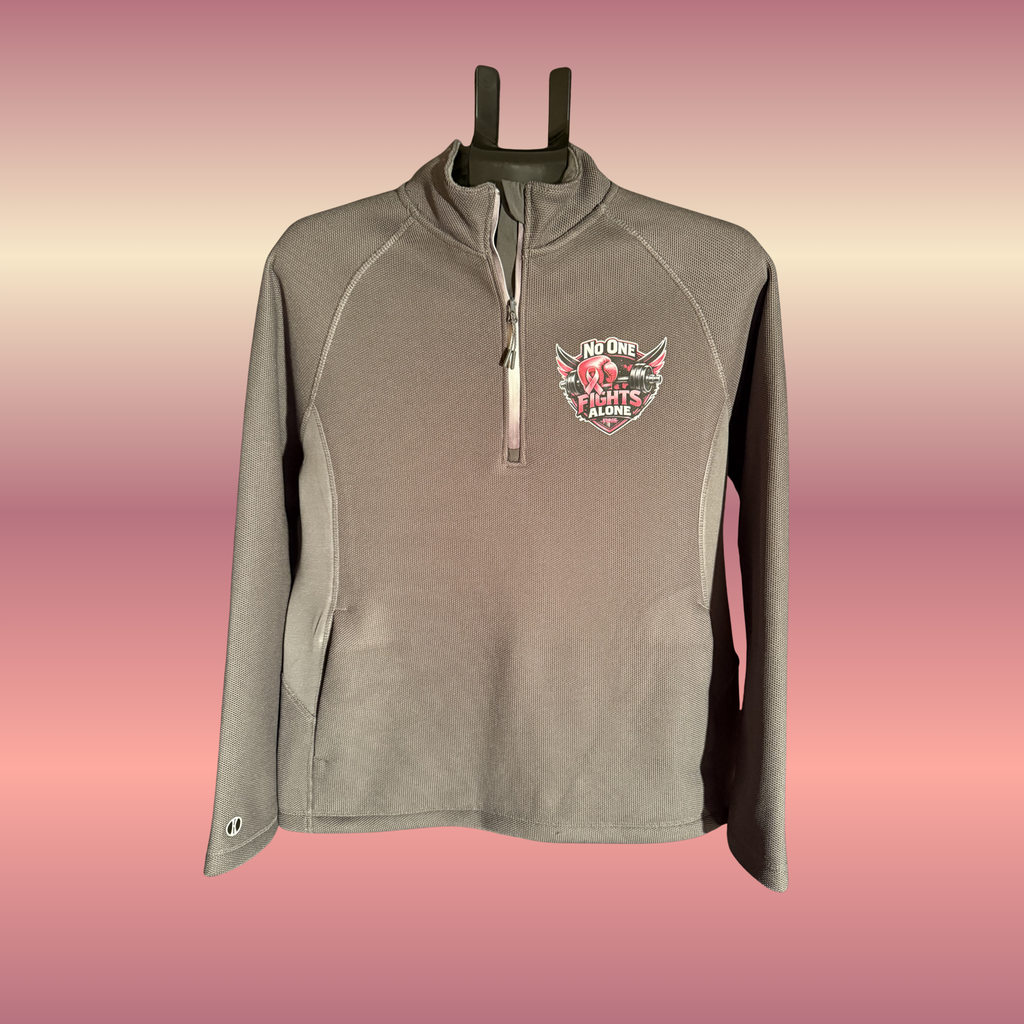 Fighting Breast Cancer womens Quarter Zip Microfleece Pullover