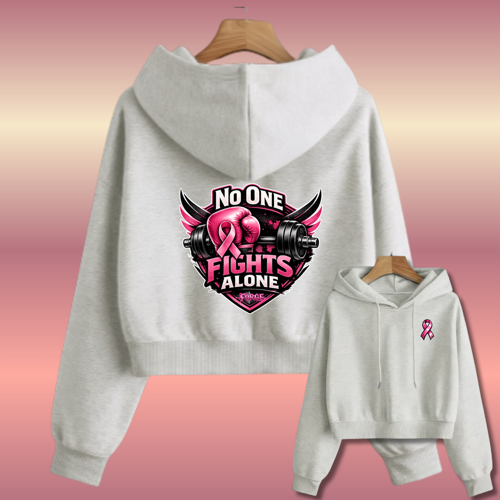 Fighting Breast Cancer Cropped Hoodies