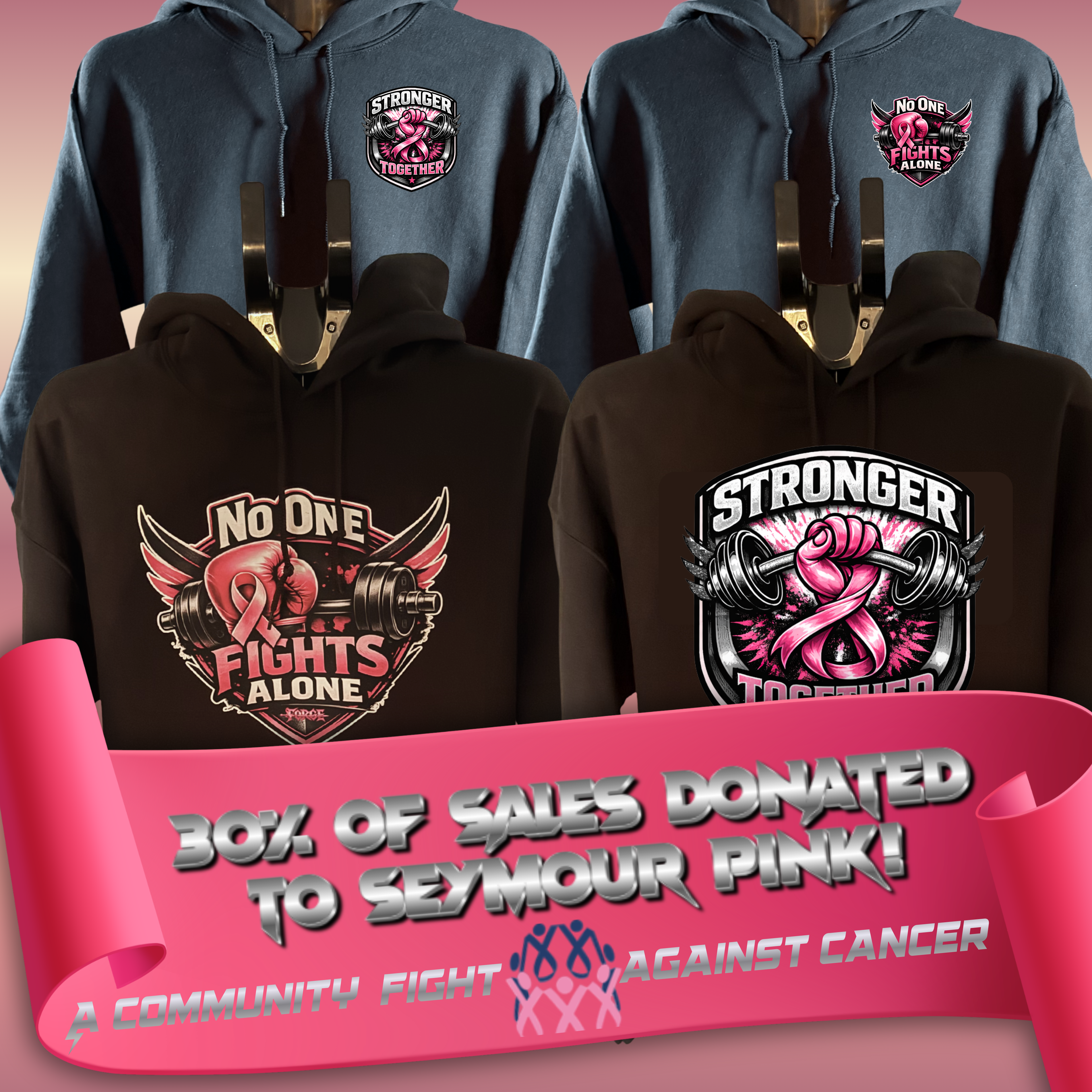 Fighting Breast Cancer Regular Sized Hoodies