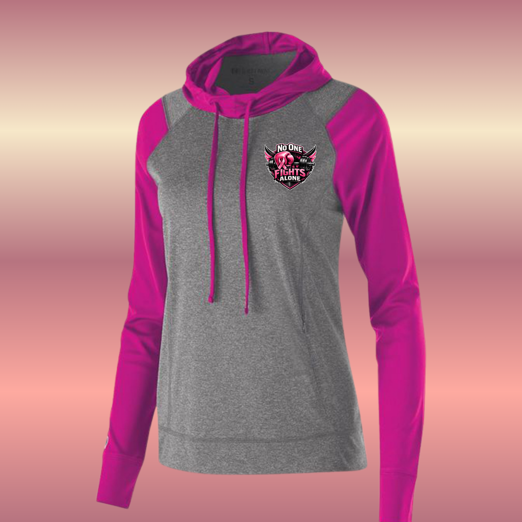 Fighting Breast Cancer Womens Heather Contrasting Hoodie