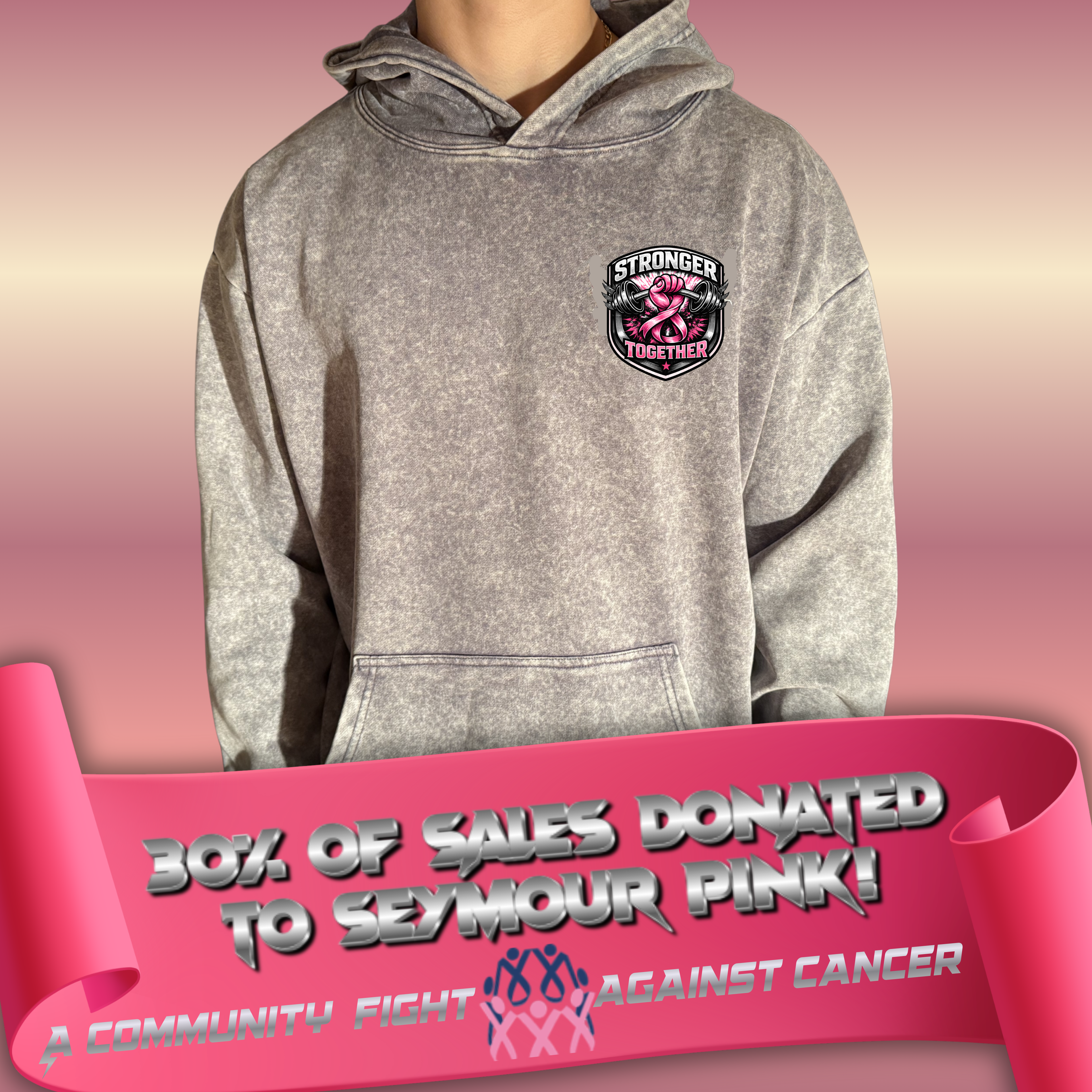 Fighting Breast Cancer oversized Hoodies