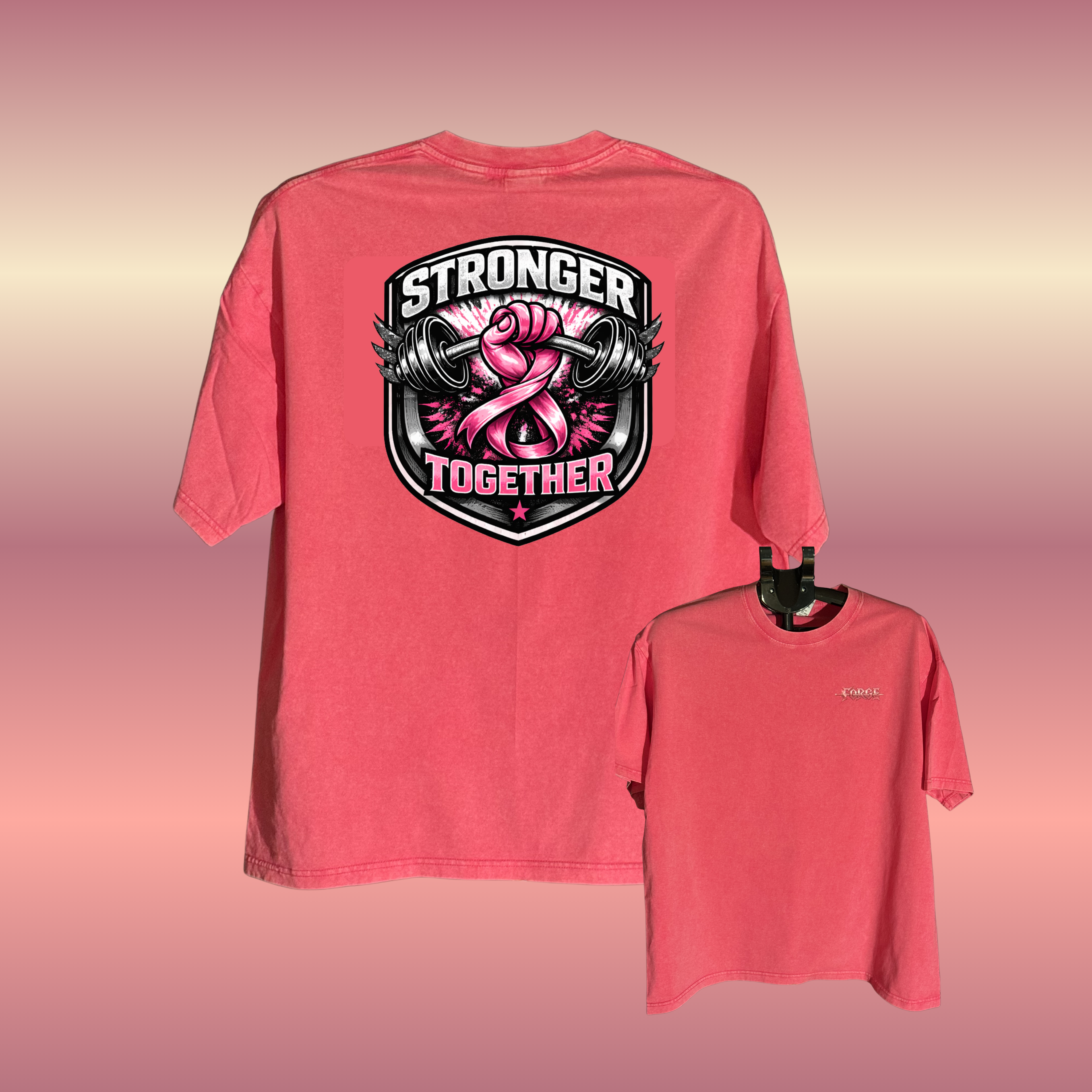 Stronger together Boxy tee - Fighting Breast Cancer