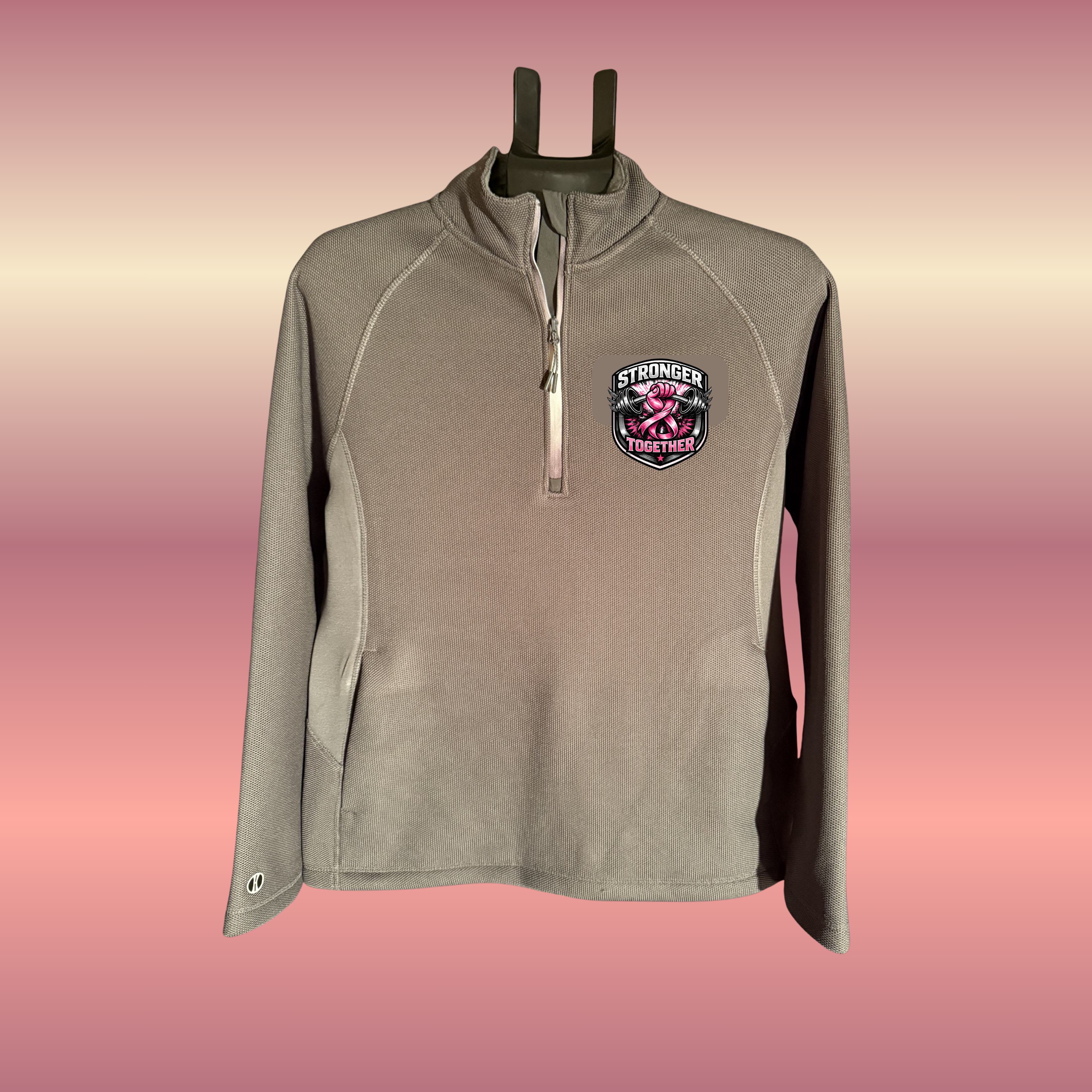 Fighting Breast Cancer womens Quarter Zip Microfleece Pullover