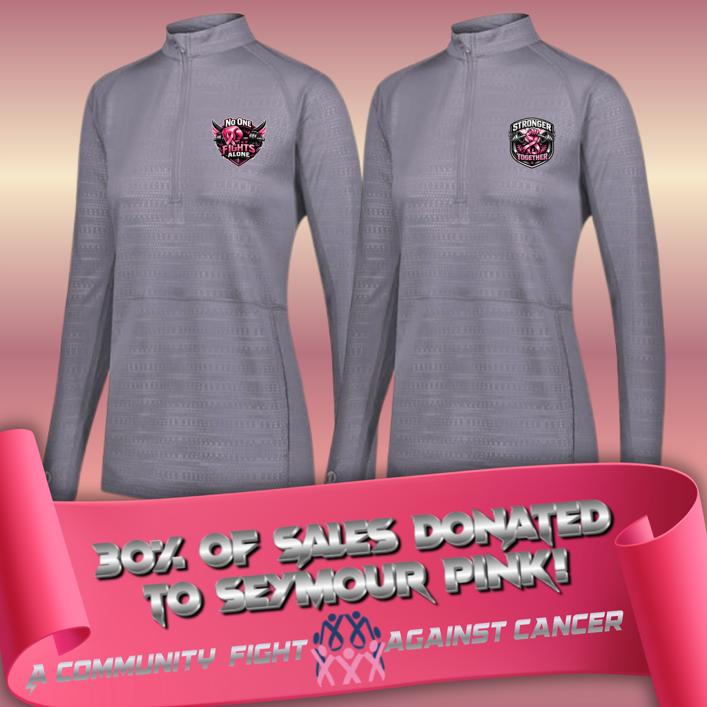 Fighting Breast Cancer womens Quarter Zip Pouch Pocket Pullover